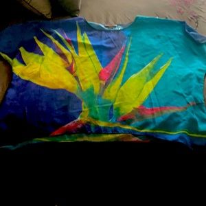 Beautiful see through floral design blouse